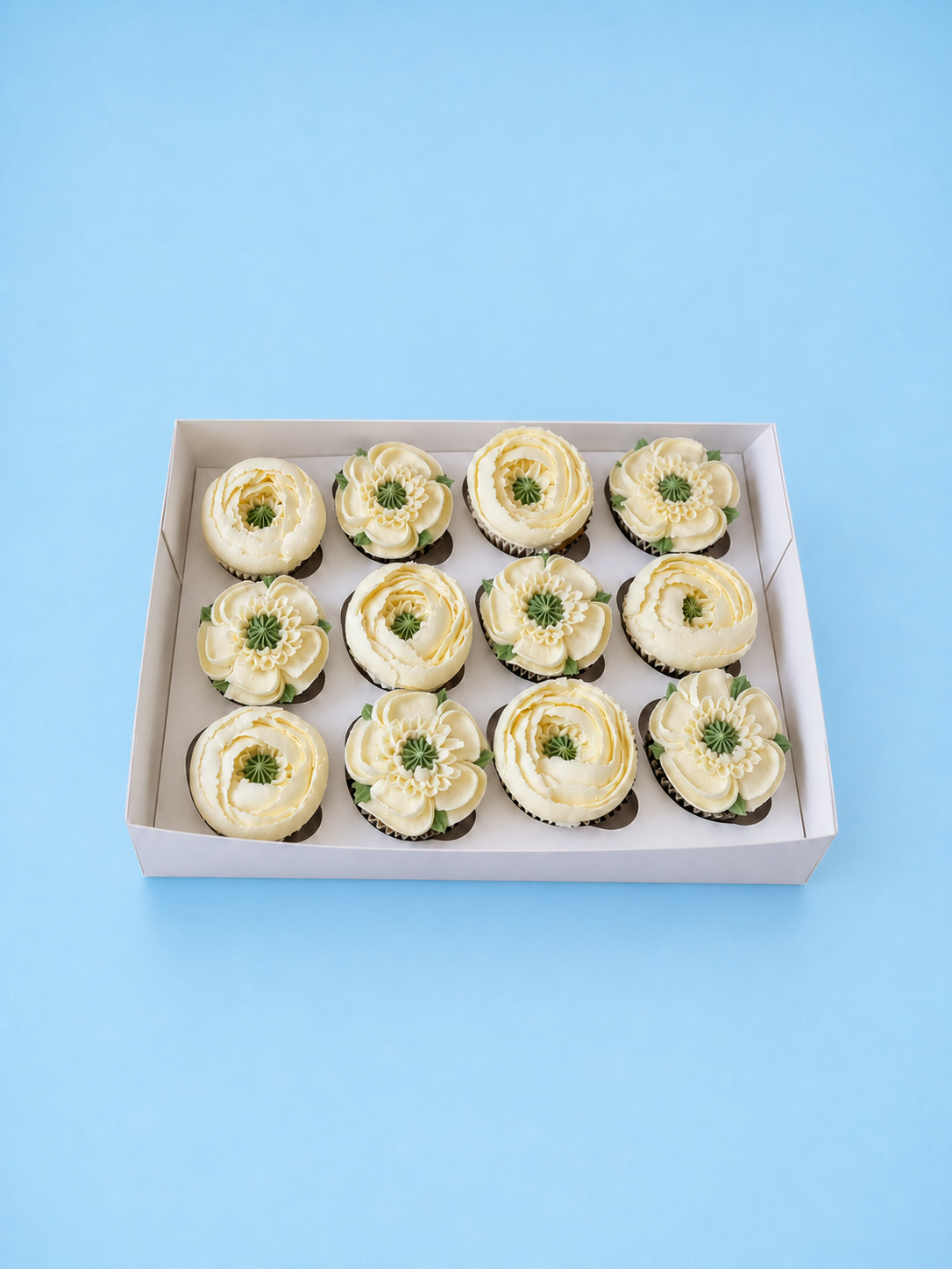 Boîte de cupcakes fleurs