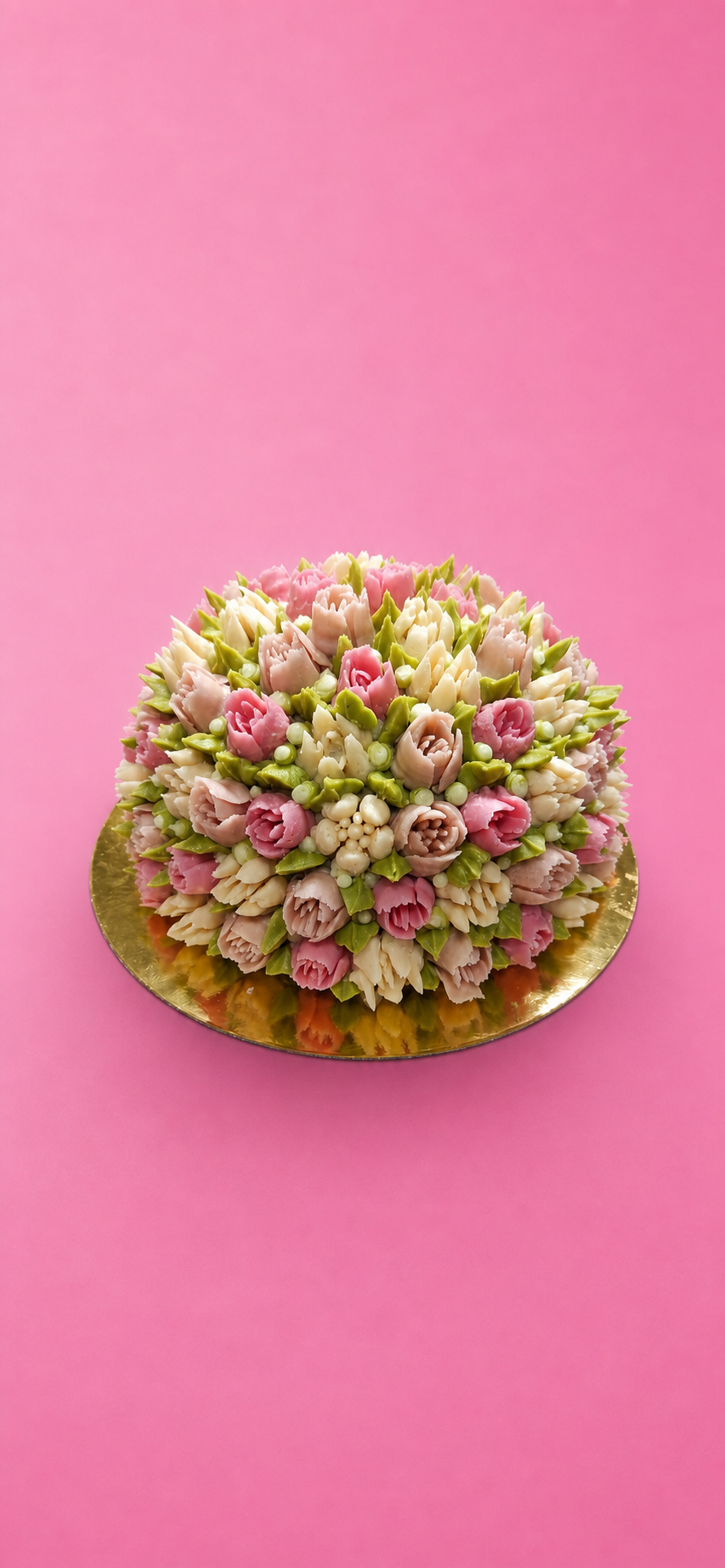Gâteau dôme fleurs 12 parts