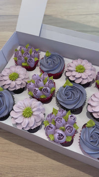 Boîte de cupcakes fleurs